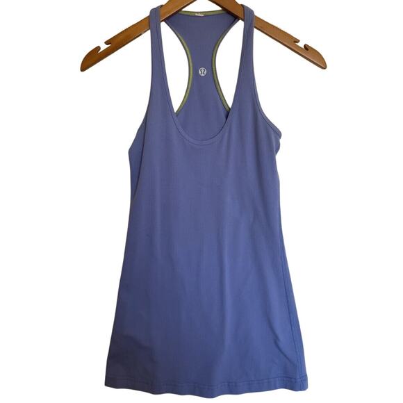 Lululemon Cool RacerBack Tight Periwinkle U Neck Tank Top Size 4/6 Activewear - Picture 1 of 9